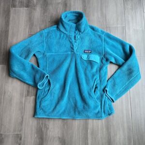 Patagonia Fleece Pullover Snap T Teal Blue Women's Medium
